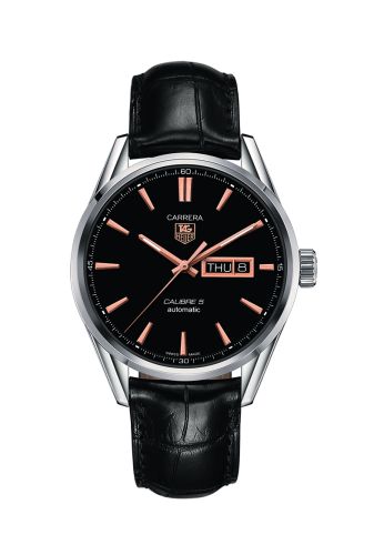 TAG Heuer Carrera Calibre 5 Day Date Stainless Steel / Black / Alligator